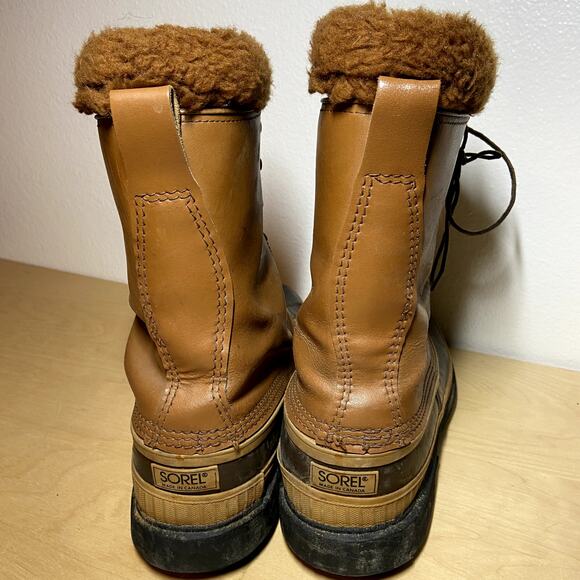 Sorel Caribou Boots Kaufman Brown Lace Up Waterproof Leather Sherpa Insulated 9 main image 5